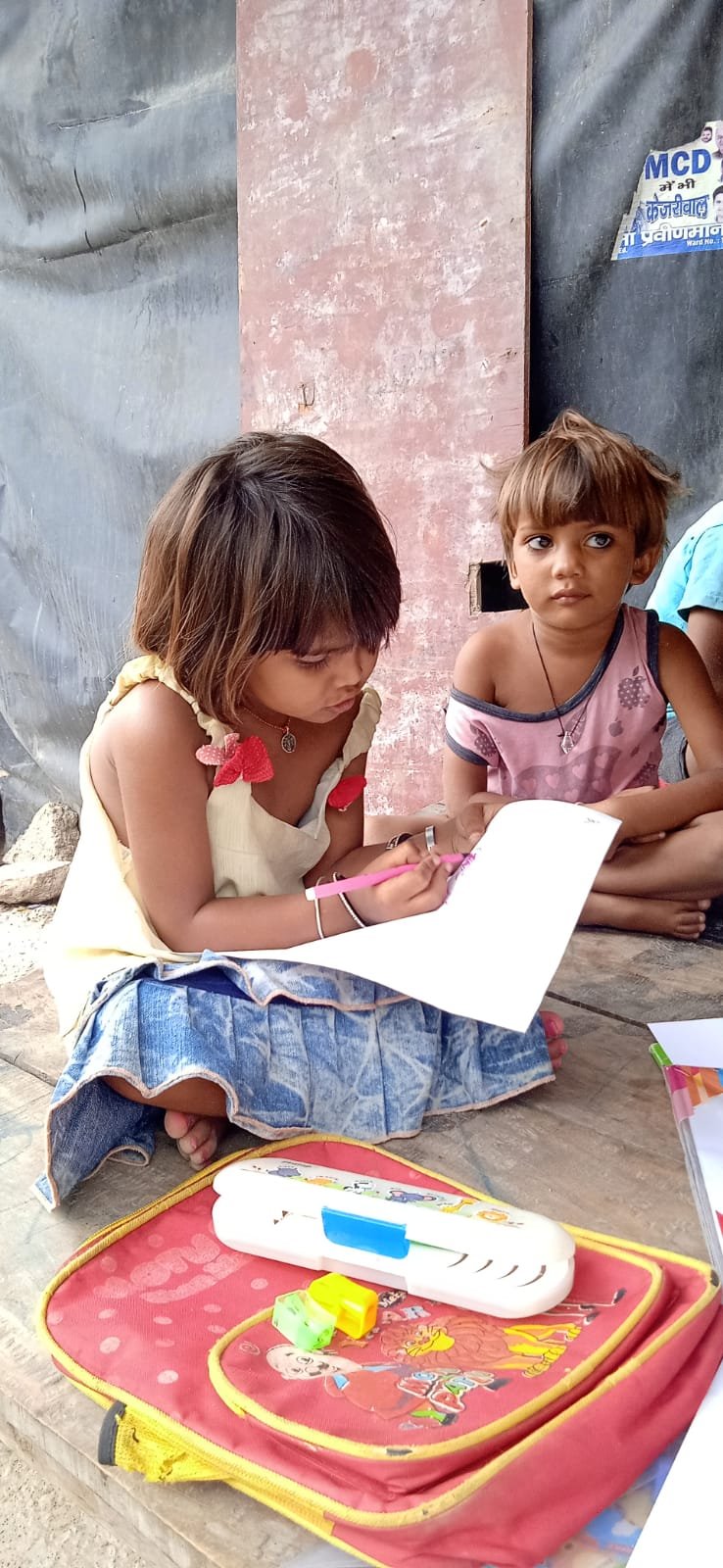 Children smiling during activity